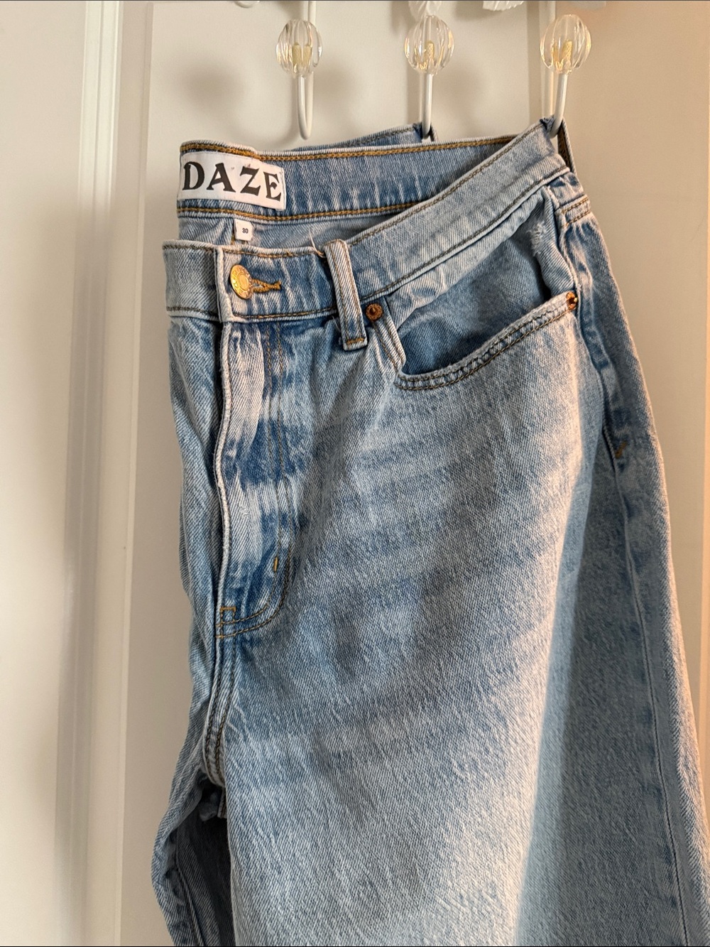 DAZE Light Wash High-Rise Wide Leg  Jeans